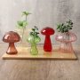 Boho Chic Mushroom-shaped Glass Vase Set - Perfect For Hydroponic Plants & Flower Arrangements Ideal Home Decor