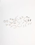 Silver Stud & Hoop Basic Earring Pack