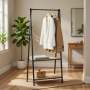 Essential Ladder Shelf With Clothes Hanging Rail Oak & Black