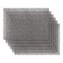 6-PIECES Of Reversible Black Textured Waterproof Placemats
