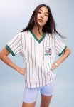 Cotton On Active V Neck T-Shirt - Alpine Green Stripe Lcn Miffy