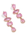 Pink Irregular Stone Drop Earrings