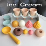 Beach Toy Play House Play Sand Wheat Straw Material Ice Cream Toy Sand Digging Tool Nordic Style Outdoor Sea And Beach Accessori