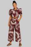 Wide-leg Trouser - 40 Brown