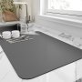Super Absorbent Kitchen Dish Drying Mat - Heat Resistant Non-Slip Rubber Backed Stain-Hiding Countertop Drainer For Home & Restaurant Use