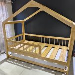 House Bed Montessori Floor Bed 3 4 Natural Wood