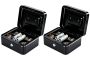 Kyodoled Metal Cash Box With Key Lock & Money Tray - Secure Safe For Home Office & Events Ideal For Cash Meds & Small Items 7.87" X 6.30" X 3.35