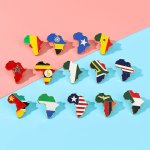 1 14PCS Fashion Map Brooches National Map Enamel Pins Badge Backpack Clothing Accessories