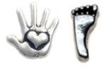 FLC176 - Hand Or Foot Floating Locket Charm - Foot Floating Charm