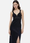 Linen Dress With Broderie Anglaise - Black