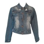 Ladies Ripped Denim Jacket