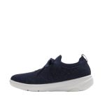 Fitflop Women Super-q Knit Slip-on Laced Sneakers Metallic Midnight Navy 6.5 Medium