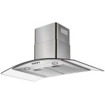 Falco 90CM Curved Glass S steel Chimney Extractor FAL-90-CGS