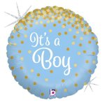 Its A Boy Blue Foil Balloon