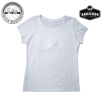 Ladies Skrif Borduur T-Shirt - White - 3XL