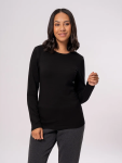 Long Sleeve Crew Neck Top - XS Black