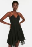 A-line Chiffon Evening Dress - Black