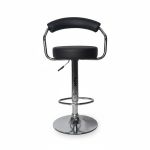 - Modern Swivel Bar Stool - Adjustable Height - Black silver