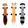 3 Piece Dog Plush Toys Chew Squeaky Toys No Stuffing For Large Dogs