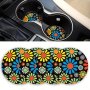 2PCS Car Cup Mats Round Colorful Daisy Restaurant Family Cup Mats Heat-resistant Car Cup Anti-slip Mats