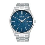LORUS Stainless Steel Bracelet Dark Blue Dial Men's Watch RH929QX9