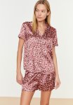 Short Animal Print Pajama Set - Pink