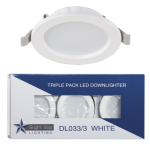 6 Pack White LED Polycarbonate And Metal Downlights – DL033 3