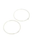 Silver Plated Rectangular & Teardrop Cubic Zirconia Bangles 2-PACK