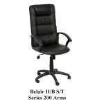 Belair Highback Chair 200 Arms Black Leather Look