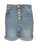 Heart Button Diamante Denim Shorts