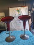 Chrome Bar Chairs Purple In A Good Condition