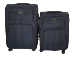 Smte-trolley 2 Piece Travel Luggage Spinner -fabric Black With Keychain