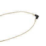 Jewellery- Black Crystal Pendant Necklace - Gold Plated