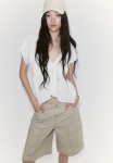 Canvas Cargo Shorts - Light Khaki Green