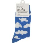 Clicks Trendy Socks Blue & White Cloud 3-6