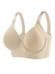 Women's Nylon Full Coverage Underwire Bra - Seamless Knit Fabric Mature Style Lingerie Solid Color Breathable No Padding Everyda