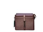 Textured Signature Handbag- Dark Brown