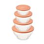 4 Mixing Bowls With Lids - Orange