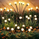 12LED Solar Firefly Light Power Firefly Lights Outdoor Waterproof Garden Lights For Patio Pathway Decoration 4 8LED