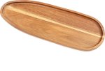 30CM Acacia Wood Platter Egg Shape Serving Dish