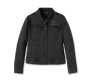 Women’s Silver Wing Stretch Denim Jacket – Black Denim
