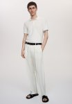 Slim Fit Textured-knit Polo Shirt - White