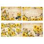 4 Pieces Of Sunflower Gnome Placemats Hello Sunshine Background Table Mats