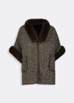 Textured Faux Fur Inset Wrap
