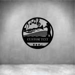 Man Playing Trumpet With Custom Text - 300MM Matt Silver