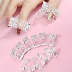 10 Pcs Transparent Clip Fixing Clip Extension Glue Nail Defining Nail Art Mold Tool Nail Clip