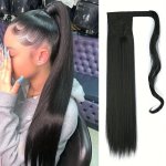 55.88 Cm Long Straight Ponytail Extensions Wrap Around Synthetic Ponytails Hair Piece Pony Tail Hair Extensions Hairpieces For W