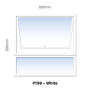 Top Hung Aluminium Window White PT99 1 Vent W900MM X H900MM