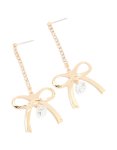 Goldair Gold Diamante Cup Chain Bow Drop Earrings