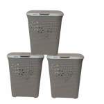 Smte-freshfold: Laundry Basket Set Of 3 Cream With Keychain
